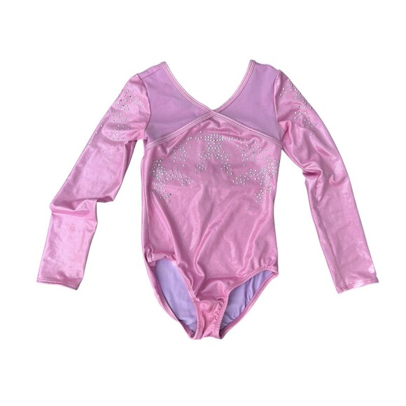 Cat & Jack Long Sleeve Sparkly Pink Leotard Size 7/8 - Picture 1 of 7